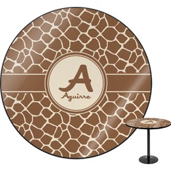 Giraffe Print Round Table - 30" (Personalized)