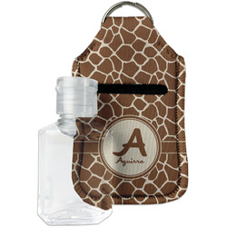 Giraffe Print Hand Sanitizer & Keychain Holder - Small (Personalized)