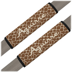 Giraffe Print Seat Belt Covers (Set of 2) (Personalized)