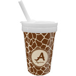 Giraffe Print Sippy Cup with Straw (Personalized)