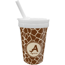 Giraffe Print Sippy Cup with Straw (Personalized)
