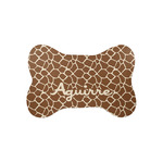 Giraffe Print Bone Shaped Dog Food Mat (Small) (Personalized)