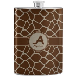 Giraffe Print Stainless Steel Flask (Personalized)