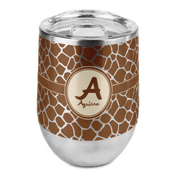 Giraffe Print Stemless Wine Tumbler - Full Print (Personalized)