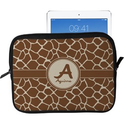 Giraffe Print Tablet Case / Sleeve - Large (Personalized)