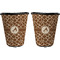 Giraffe Print Trash Can Black - Front and Back - Apvl