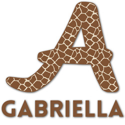 Giraffe Print Name & Initial Decal - Custom Sized (Personalized)