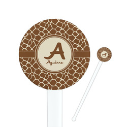 Giraffe Print Round Plastic Stir Sticks (Personalized)