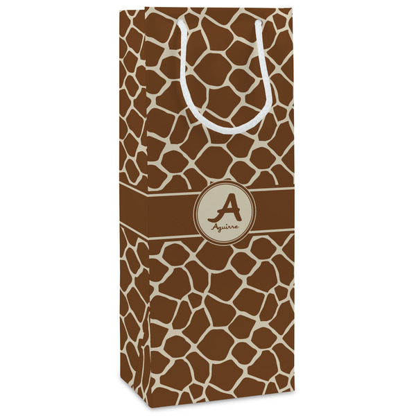 Custom Giraffe Print Wine Gift Bags (Personalized)