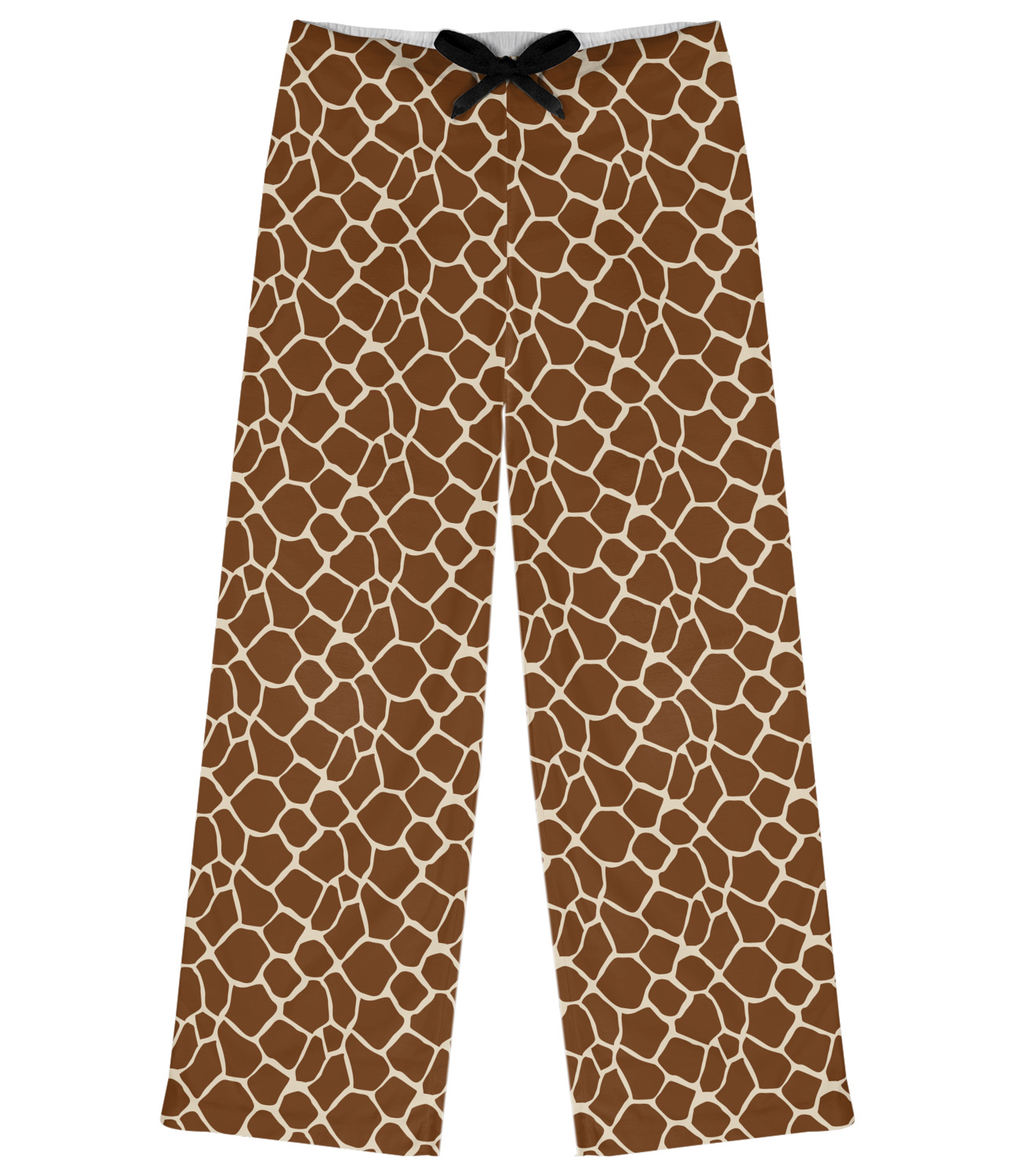 Giraffe Print Womens Pajama Pants XS Personalized YouCustomizeIt   Giraffe Print Womens Pjs Flat Front 