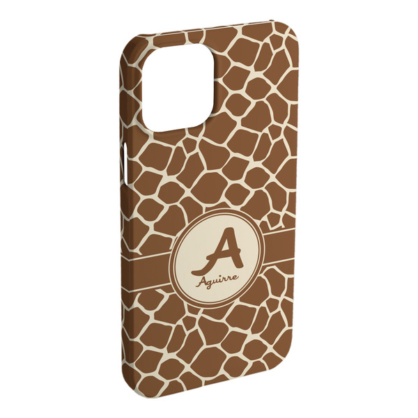 Custom Giraffe Print iPhone Case - Plastic - iPhone 15 Pro Max (Personalized)