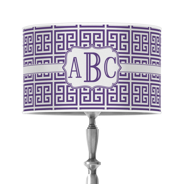 Custom Greek Key 12" Drum Lamp Shade - Poly-film (Personalized)