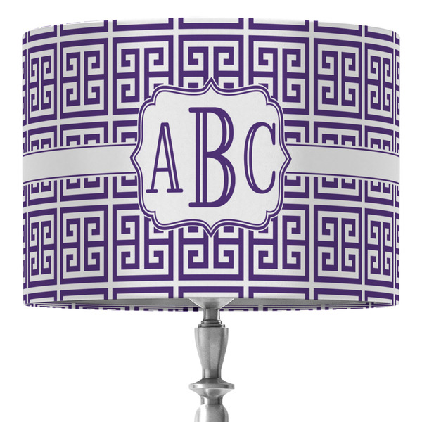 Custom Greek Key 16" Drum Lamp Shade - Fabric (Personalized)