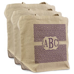 Greek Key Reusable Cotton Grocery Bags - Set of 3 (Personalized)