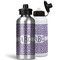 Greek Key Aluminum Water Bottles - MAIN (white &silver)