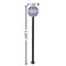 Greek Key Black Plastic 5.5" Stir Stick - Round - Dimensions