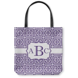 Greek Key Canvas Tote Bag - Small - 13"x13" (Personalized)