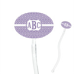 Greek Key 7" Oval Plastic Stir Sticks - Clear (Personalized)