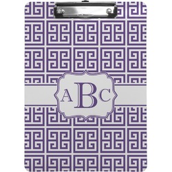 Greek Key Clipboard (Letter Size) (Personalized)