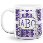 Greek Key 20 Oz Coffee Mug - White (Personalized)