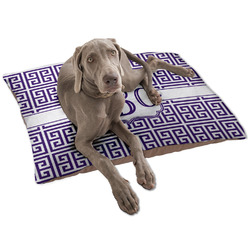 Greek Key Dog Bed - Large w/ Monogram