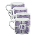 Greek Key Double Shot Espresso Cups - Set of 4 (Personalized)