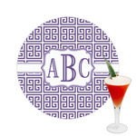 Greek Key Printed Drink Topper -  2.5" (Personalized)