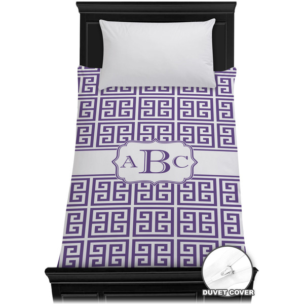 Custom Greek Key Duvet Cover - Twin XL (Personalized)