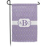 Greek Key Small Garden Flag - Double Sided w/ Monograms