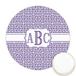 Greek Key Printed Cookie Topper - Round (Personalized)