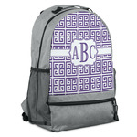 Greek Key Backpack - Grey (Personalized)