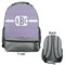 Greek Key Large Backpack - Gray - Front & Back View