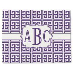 Greek Key Single-Sided Linen Placemat - Single w/ Monogram