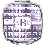 Greek Key Compact Makeup Mirror (Personalized)