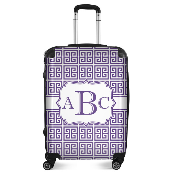 Custom Greek Key Suitcase - 24" Medium - Checked (Personalized)