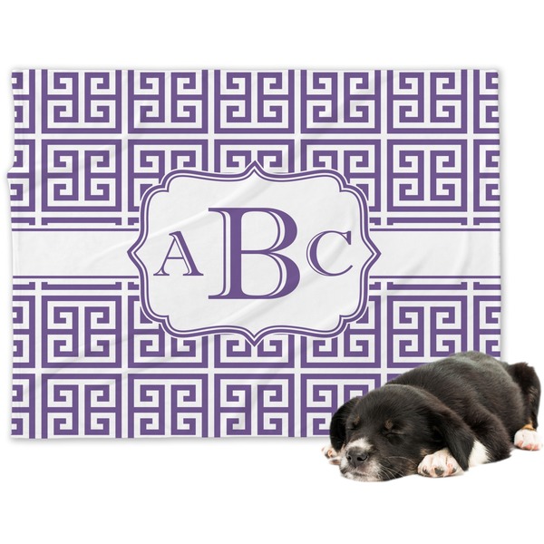 Custom Greek Key Dog Blanket - Large (Personalized)