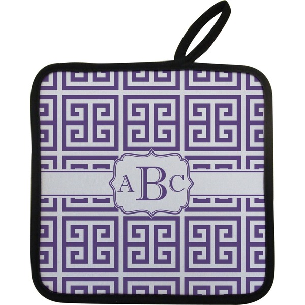 Custom Greek Key Pot Holder w/ Monogram