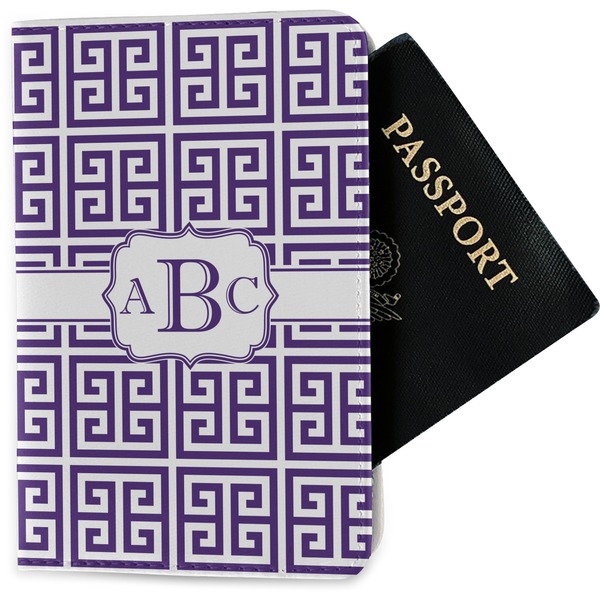 Custom Greek Key Passport Holder - Fabric (Personalized)