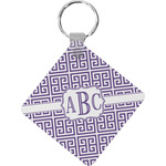 Greek Key Diamond Plastic Keychain w/ Monogram