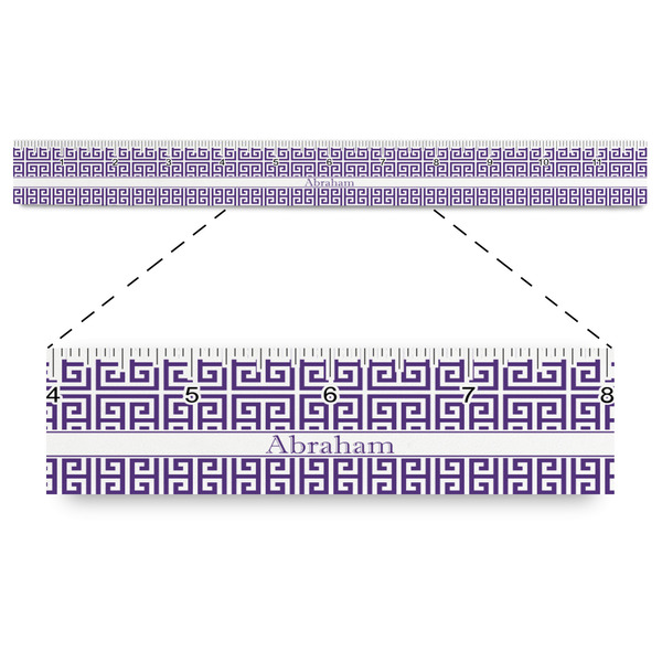 Custom Greek Key Plastic Ruler - 12" (Personalized)