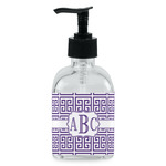 Greek Key Glass Soap & Lotion Bottle - Single Bottle (Personalized)