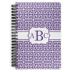 Greek Key Spiral Notebook - 7x10 w/ Monogram