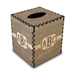 Greek Key Wood Tissue Box Cover (Personalized)