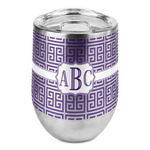 Greek Key Stemless Wine Tumbler - Full Print (Personalized)