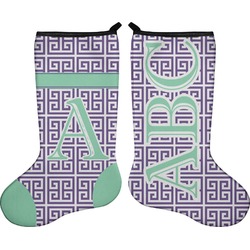 Greek Key Holiday Stocking - Double-Sided - Neoprene (Personalized)