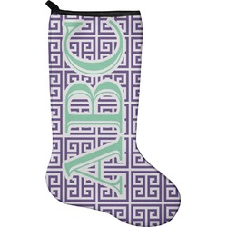 Greek Key Holiday Stocking - Single-Sided - Neoprene (Personalized)