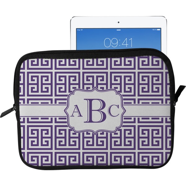 Custom Greek Key Tablet Case / Sleeve - Large (Personalized)