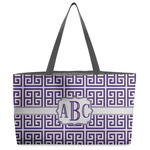 Greek Key Beach Totes Bag - w/ Black Handles (Personalized)