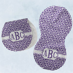 Greek Key Burp Pads - Velour - Set of 2 w/ Monogram