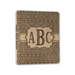 Greek Key Wood 3-Ring Binder - 1" Half-Letter Size (Personalized)